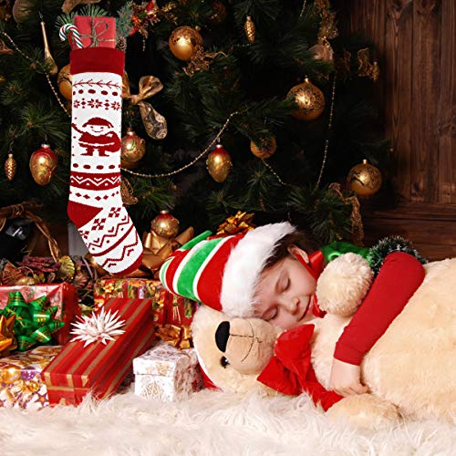 Aitbay Christmas Stockings, 24 inches Extra Long Snowman/Reindeer/Xmas Tree/Snowflake Knit Rustic Stocking Christmas Personalize for Xmas Decorations Clearance and Family Holiday Season Decor (4 Pack) - Thumbnail 6