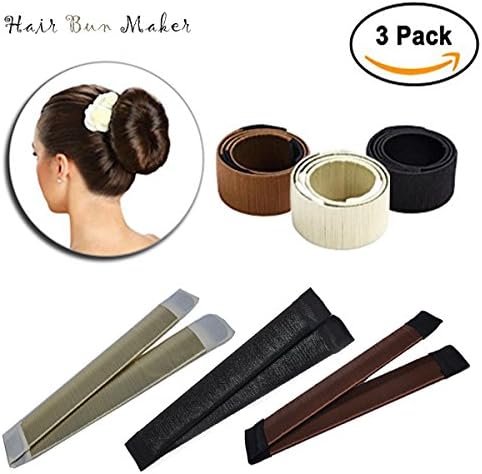 Women's Hair Bun Maker Donut curly hair bun maker DIY Hair Styling Tool - French Twist Hairstyle Clip Magic Doughnuts Bun Shapers Fashion Hair Styling Disk (Hair Bun Maker 3PCS)