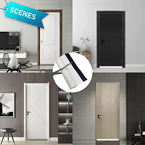 Door Draft Stopper Bottom One Sided Door Draft Blockers,Adjustable 37.8 Inches Cutable Soundproof Under Door Draft Blocker for Bottom of Doors,Suitable for Interior／Exterior Doors,1 Pack,White