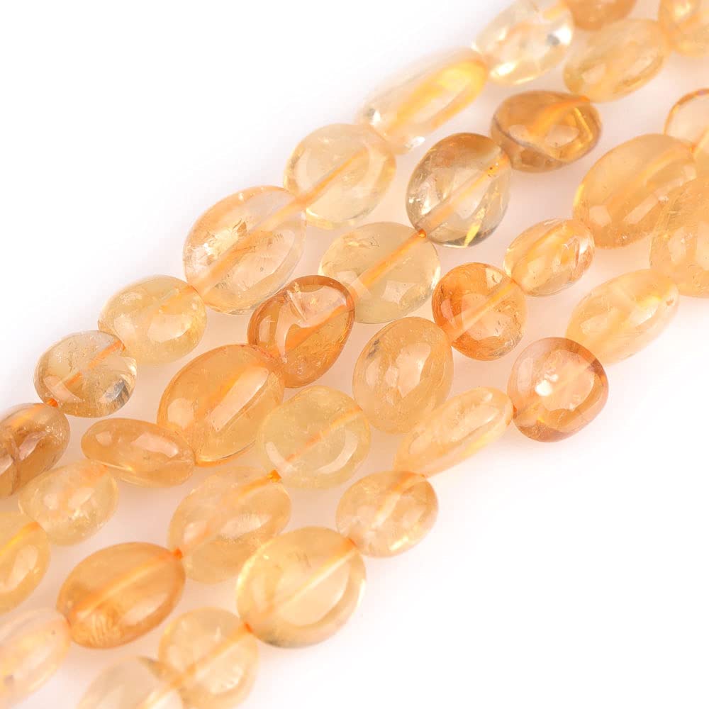 Sweet & Happy Girl's Store 9X12mm Freeform Potato Shape Gemstone Citrine Beads Strand 15 Inch Jewellery Making Beads
