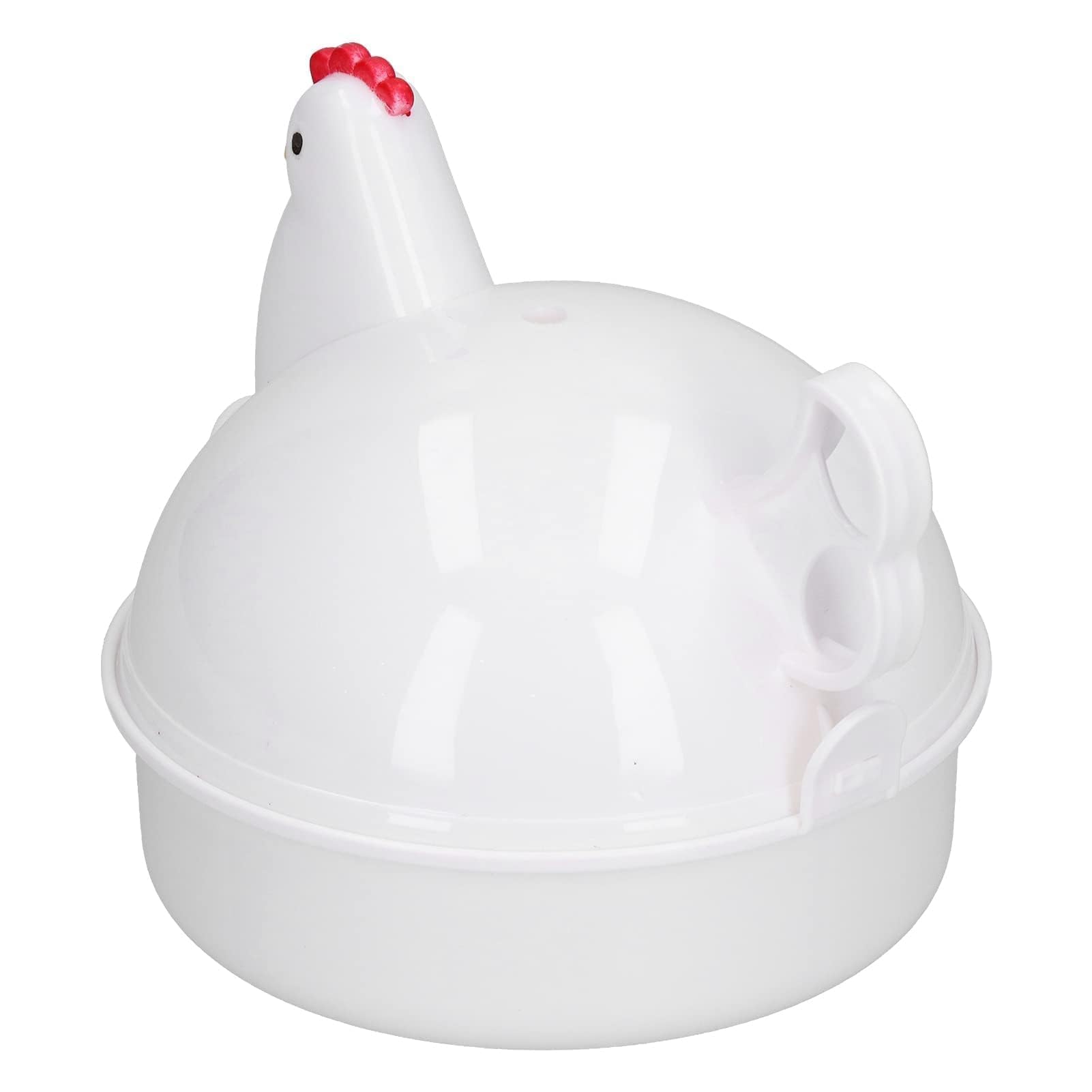 Egg Cooker, Microwave Egg Boiler, Cute Chicken Shape Microwave Egg Poacher 4 Eggs Boiler Steamer Steamer with Handle for Home Kitchen