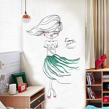 Zybnb Carta Da Parati Carino Fai Da Te Bella Ragazza Arte