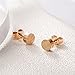 Womens 18K Rose Gold Plated Scrub Tiny Dot Stud Earrings with Gift Box