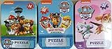3 Collectible Girls/Boys Mini Jigsaw Puzzles in Travel Tin Cases: Nickelodeon Kids Three Paw Patrol Gift Set Bundle (24/50 Pieces)