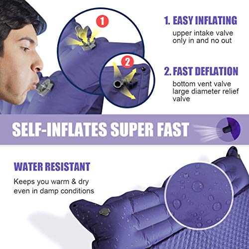 Camp Bedding Foam Pads YOUKADA Sleeping-Pad Foam Self-Inflating Camping