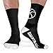 ChalkTalkSPORTS Basketball Performance Crew Socks - Basketball Silhouette Design - Black/White - Mid-Calf Socks - Adult