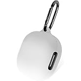 Geiomoo Silicone Case for Anker Soundcore P30i, Protective Cover with Carabiner (White)