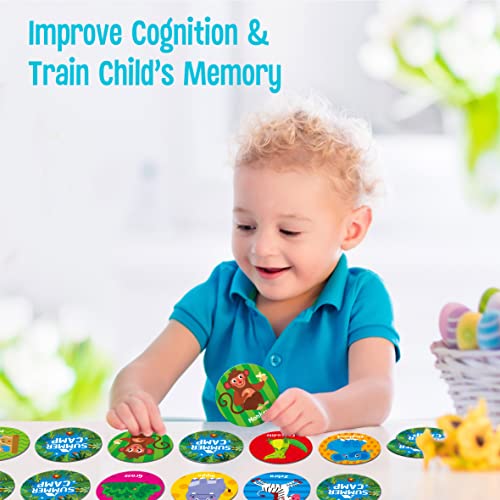 Memory Matching Game, 72 PCS Matching Cards Summer Camp Themed Matching Games for Toddlers 36