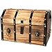 Vintiquewise(TM Large Wooden Pirate Lockable Trunk with Lion Rings