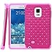 Galaxy Note Edge Case, Style4U Galaxy Note Edge Studded Rhinestone Crystal Bling Hybrid Armor Case Cover for Samsung Galaxy Note Edge / Note 4 Edge with 1 Stylus [Hot Pink / Hot Pink]