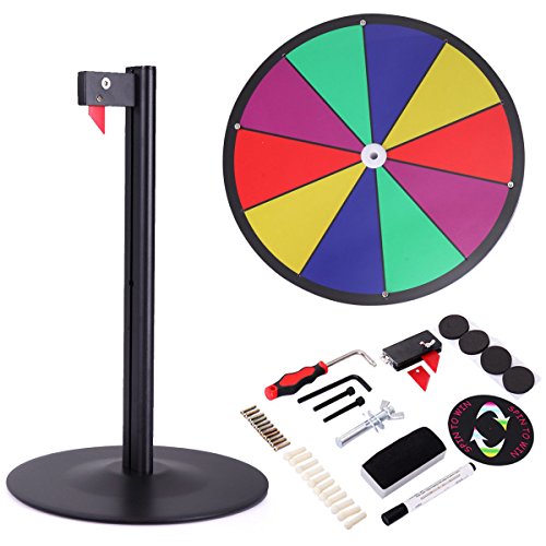 15" Table Top Spinning Prize Wheel 10 Slot Dry Erase Fortune Spin Game