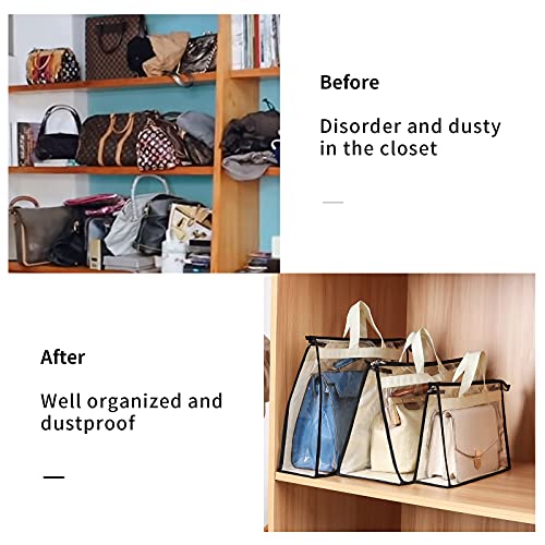 Interesse 9 Packs Purse Storage Organizer, Handbag Storage for Closet, Dust Bag for Handbag, Purse Cover Hanging Closet Organizer with Zipper and Handles