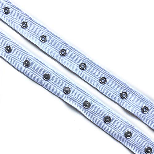 Black, White SNAP Button Tape Trim(3YD, 5YD /Pack) (White, 3YD)