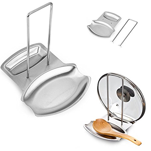 BEINIU Pan Pot Cover Lid Rack Stand Spoon Holder Stainless Steel Spoon Rests Kitchen Accessories