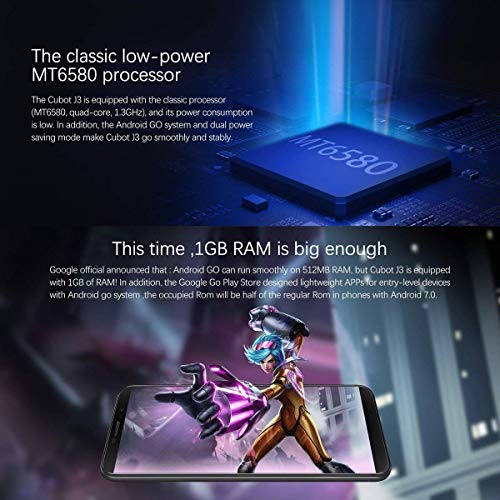 CUBOT J3 Dual SIM Smartphone 12,63 cm (5 Pulgadas) Full-Wide VGA TN Touch Display, 16 GB de Memoria Interna, Android...