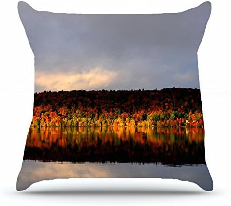 Nsduch Throw Pillowcase 18 x 18 Inches Cotton Pillow Cover Case with Hidden Zipper Decor Cushion Covers - Landscapes water forest autumn For Outdoor