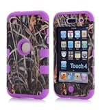 Touch 4 case,Carryberry-#05 touch 4 cases,touch 4 cover,Touch 4 case cover,3in1 Straw Grass Mossy Camo Hybrid Cover Case Suitable Fit For iPod Touch 4th Generation Purple