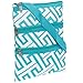 Womens Greek Key Crossbody Swingpack Bag (Turquoise/White)