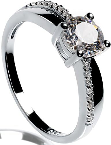 Lars Benz DELUX Ladies ring engagement ring 925 sterling silver Swarovski zirconia 1.4 carat pure brillance cut – made in Germany