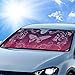 BDK Pink Butterfly Accordion Folding Car Windshield Sun Shade with 2 Side Car Window Shades for Baby - Cute Jumbo Sunshade for Car to Protect Interior & Keep your Vehicle Cool 58