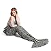 Kpblis Knitted Mermaid Tail 71-Inch–by–35-Inch Blanket Gray