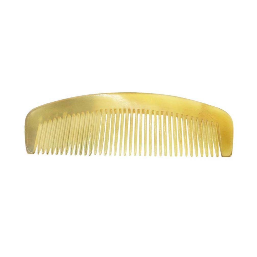 FRCOLOR Natural Ox Horn Hair Comb Detangling Comb for Hair & Beard Anti Static Pocket Comb (16 cm)