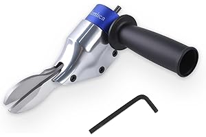 Mershca 360° Pivoting Drill Metal Shear Attachment, Professional Power Tool Accessory for Cordless & Corded Drills, Heavy-Duty Metal Cutter for Iron, Aluminum & Copper Sheets with Adjustable Handle- B