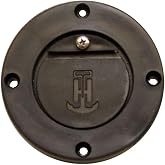 T-H Marine Flush Mount Scupper Valve Assembly - Flexible Thermo-Plastic Curl Proof Flapper for 1 to 1-1/4 Inch Drain Tubes or 1-1/2 Inch Thru Hull - Marine Deck Drainage - Black