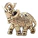 Wal front Golden Polyresin Elephant Statue Sculpture Trunk Wealth Lucky Collectible Figurine Gift Home Decor Feng Shui Ornament(L)