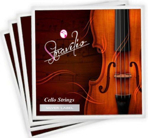 Set of Cello Strings Size 4/4 & 3/4 - A D G & C (Silver), prim