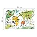 AWAKINK Cartoon Background Colorful English Words World Map Wall Art Decals Stickers Vinyl For Kids Rooms Parlour Television Wall Home Decal Home Decoration