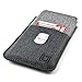 Dockem Luxe Wallet Sleeve for iPhone 11 Pro (5.8) & iPhone Xs/X: Synthetic Leather Card Case in Twill Canvas Style: Ultra Slim Pouch Cover with 2 Card Holder Slots [Black/Grey]