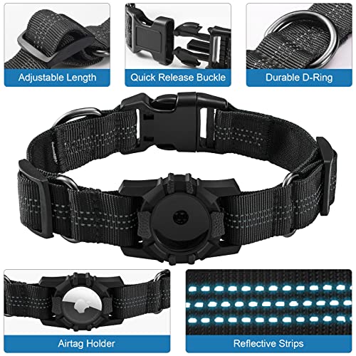 Dog Collar for Airtag, Reflective Adjustable Pet Collar for Apple