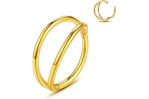 WBRWP Nose Rings Lip Septum Clicker : Triple/Double Open Stack Conch Daith Piercing Jewelry Cartilage Earring Hoop Surgical Steel Conch Daith Helix Rook Lobe Earring 20G 18G 16G 6mm 8mm 10mm