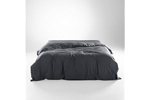 Olive + Crate Eucalyptus Cooling Duvet Cover King Size, Certified Tencel Lyocell Fiber from Austria for Quilt, Silky Soft Modal Fiber - Better Than Silk & Cotton,Charcoal (90" x 102")
