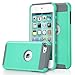 iPod Touch 5th 6th Generation Case, Lumsing Hybrid Hard [Colorful Series] 2-Piece Style Hybrid Shockproof Case Cover for Apple iPod touch 5 6th Generation (Mint/Grey)