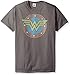 DC Comics Men's Wonder Woman Short Sleeve T-Shirt, Emblem Charcoal, X-Large