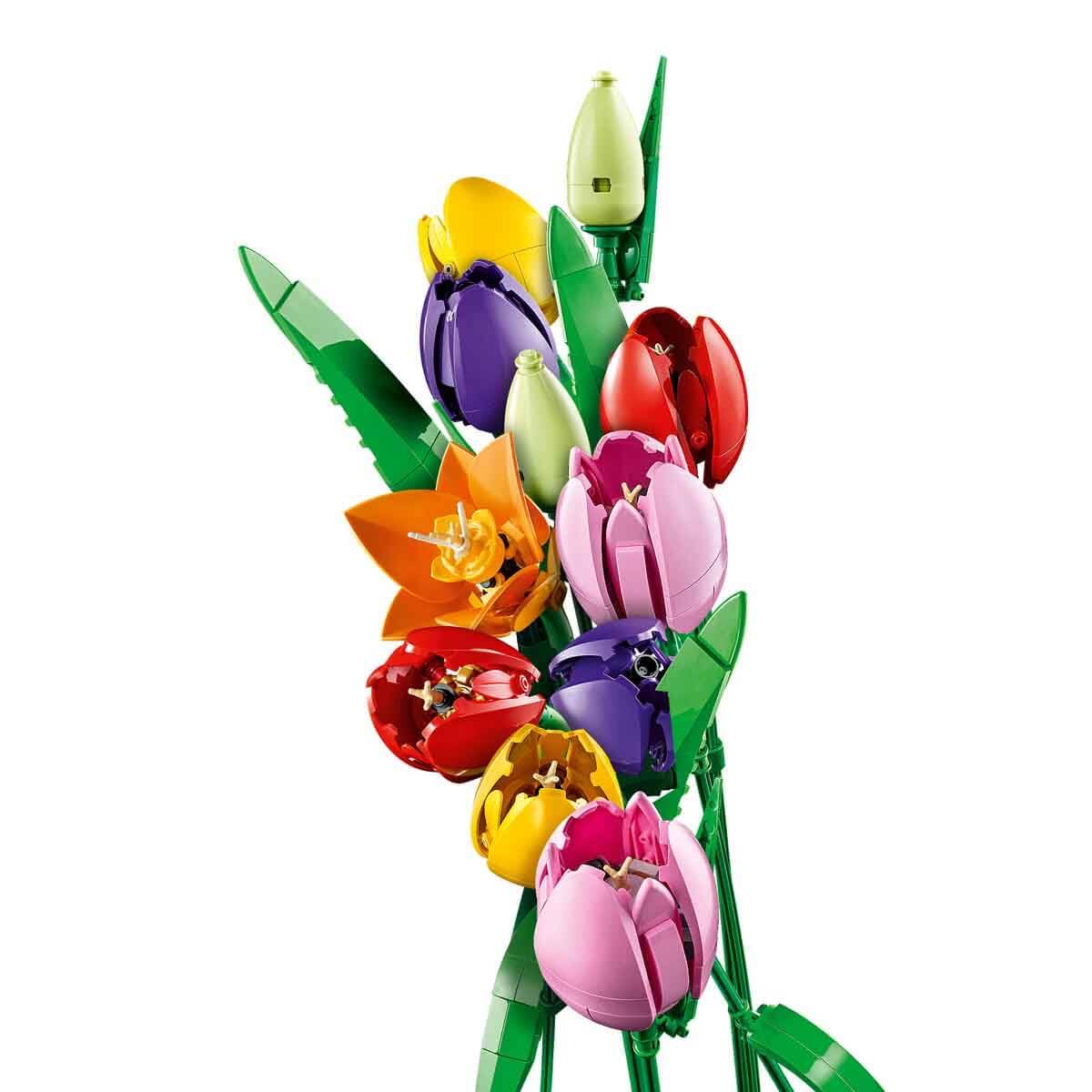 LEGO Botanicals Tulpenstrauß - Set mit Kunstblumen für Erwachsene - mit 14 künstlichen Tulpen in 5 Farben als DIY Deko - Geschenkidee zum Muttertag - 11501 6