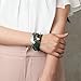 Unisex Genuine Leather Bracelet With Pearl Pendant,Jungle Green Vintage Feather Braid Rope Cuff Bangle, Magnet Buckle And Locket- By JOYMIAO