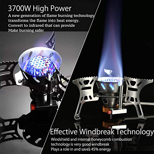 DazSpirit Draagbare Camping Gasfornuis, 3700W Mini Brander voor ...
