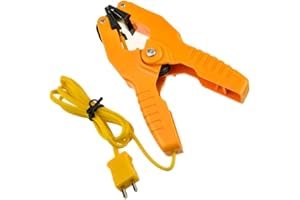 Leaton Pipe Clamp Temperature Flat Lead for K-Type Probe Thermocouple Sensor in Temperature Range From -40~200°C/393°F