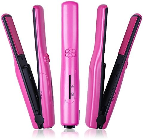Cordless Flat iron,ABTTY Portable Travel Mini Hair Straightener Rechargerable Hair Curling and Straighter Tools With USB Charging Power Bank Function(2200mAh/3.7V)