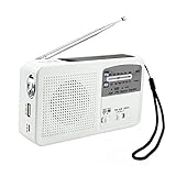 Global-store Solar Rechargable Emergency Hand Crank Powered AM/FM Radio with LED Flashlight Alerter and Cell Phone Charger