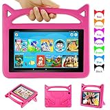 Amazon Fire HD 8 Tablet Case, Fire 8 Kids Case - Auorld Light Weight Shock Proof Kids Case for Kindle Fire 8 Tablet (Compatible with 6th/7th/8th Generation, 2016/2017/2018 Release) Pink