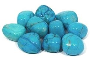 GEOFOSSILS Turquoise Howlite Tumble Stone (20-25mm) - Single Stone