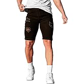 GINGTTO Mens Jean Shorts Slim Fit Stretch Denim Shorts Men