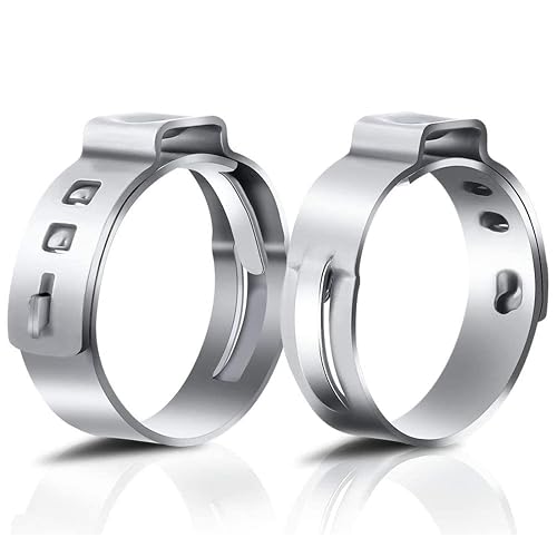 50pcs Stainless Steel Single Ear Hose Clamps – Strong Metal Pipe Clamps By Stiabora