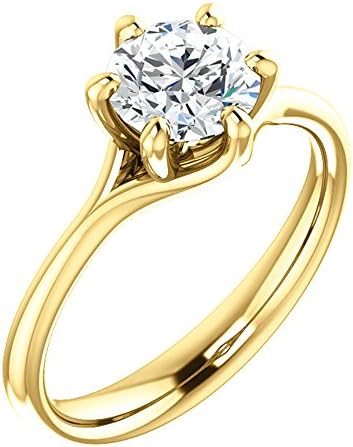 Forever One Moissanite Near Colorless Solitaire Engagement Ring in 14k White or Yellow Gold (Charles & Colvard)