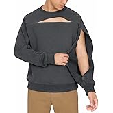 Crewneck Sweatshirt with Full Arm & Chest Access | Dialysis, Chemo & Infusion | Relaxed Fit Cotton Stretch