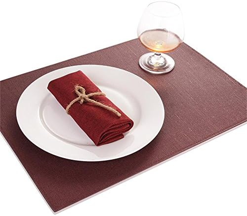 TOYM US- Set Of 2 Placemat Fake/faux/artificial Leather PU Heat Insulation Mat Dining Table Pad Pad European Style Waterproof Western Style Mat, 40cm30cm ( Color : Chocolate Color )